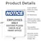 Signmission Employees Only Visitors Please OSHA Notice Sign, Aluminum, 18in W x 24in L, 2PK OS-2PACK-NS-A-1824-V-12009 - alternate 3